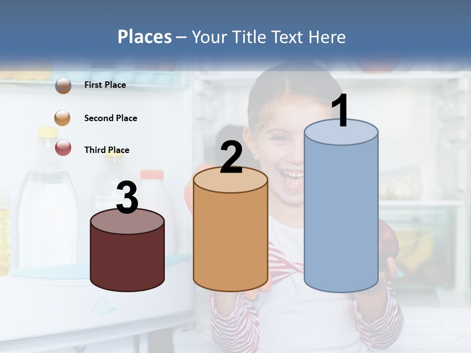 A Young Girl Holding Carrots In Front Of An Open Refrigerator PowerPoint Template