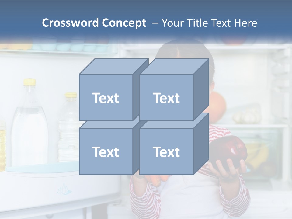 A Young Girl Holding Carrots In Front Of An Open Refrigerator PowerPoint Template