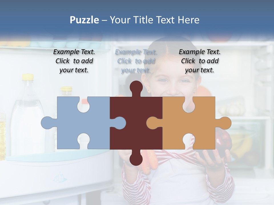 A Young Girl Holding Carrots In Front Of An Open Refrigerator PowerPoint Template