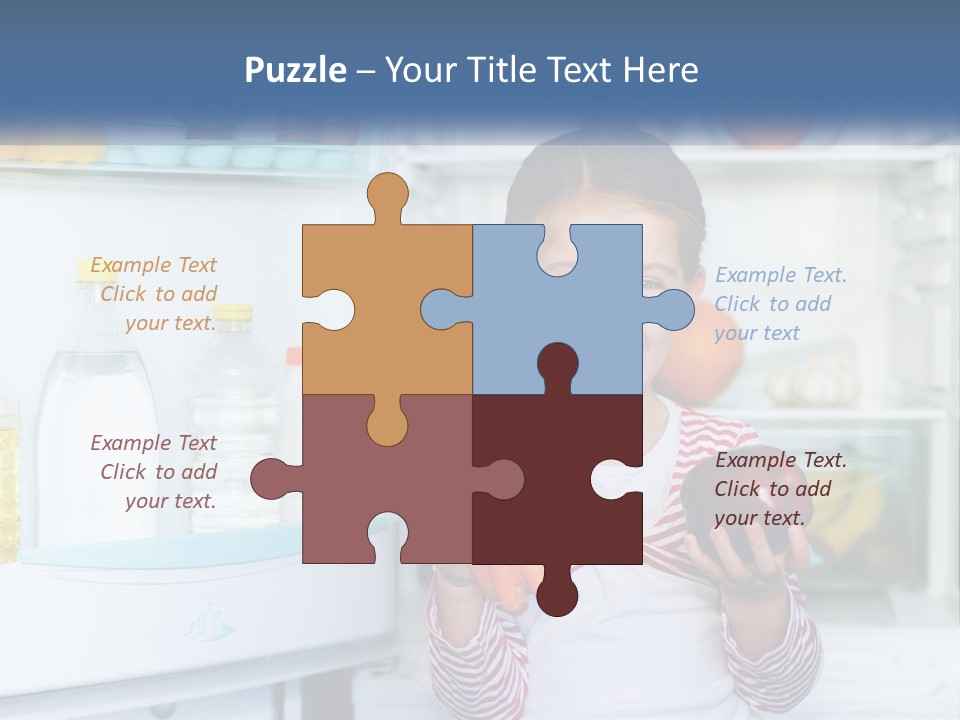 A Young Girl Holding Carrots In Front Of An Open Refrigerator PowerPoint Template