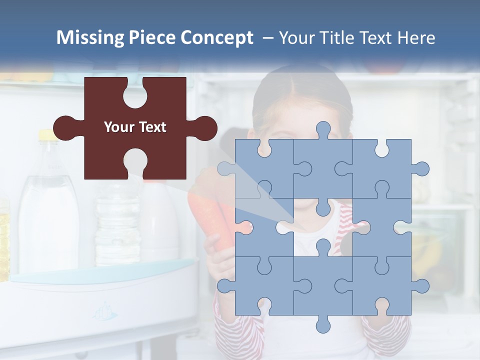 A Young Girl Holding Carrots In Front Of An Open Refrigerator PowerPoint Template