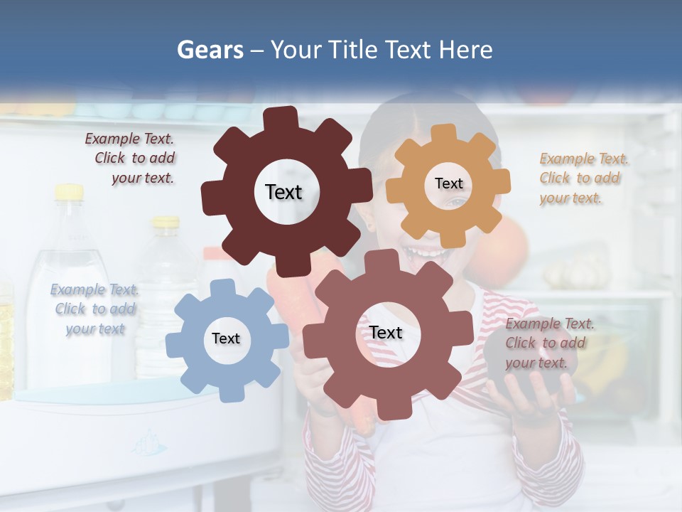 A Young Girl Holding Carrots In Front Of An Open Refrigerator PowerPoint Template