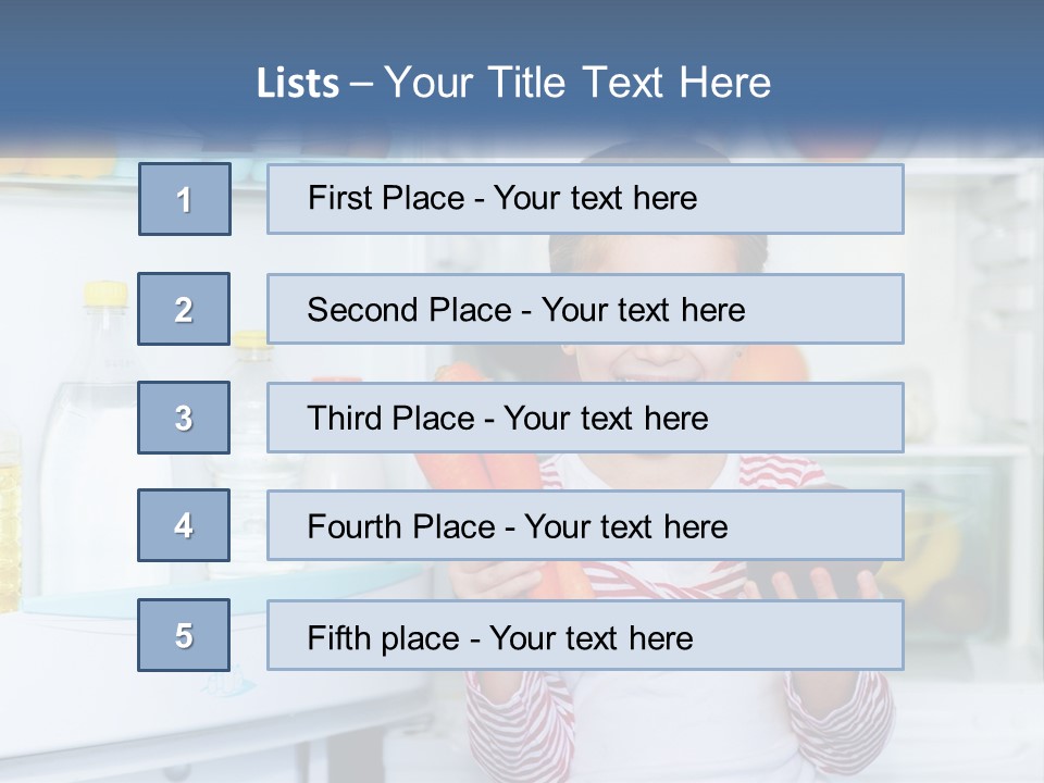 A Young Girl Holding Carrots In Front Of An Open Refrigerator PowerPoint Template