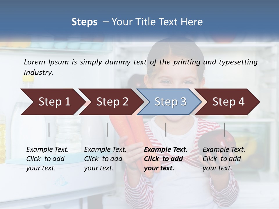 A Young Girl Holding Carrots In Front Of An Open Refrigerator PowerPoint Template