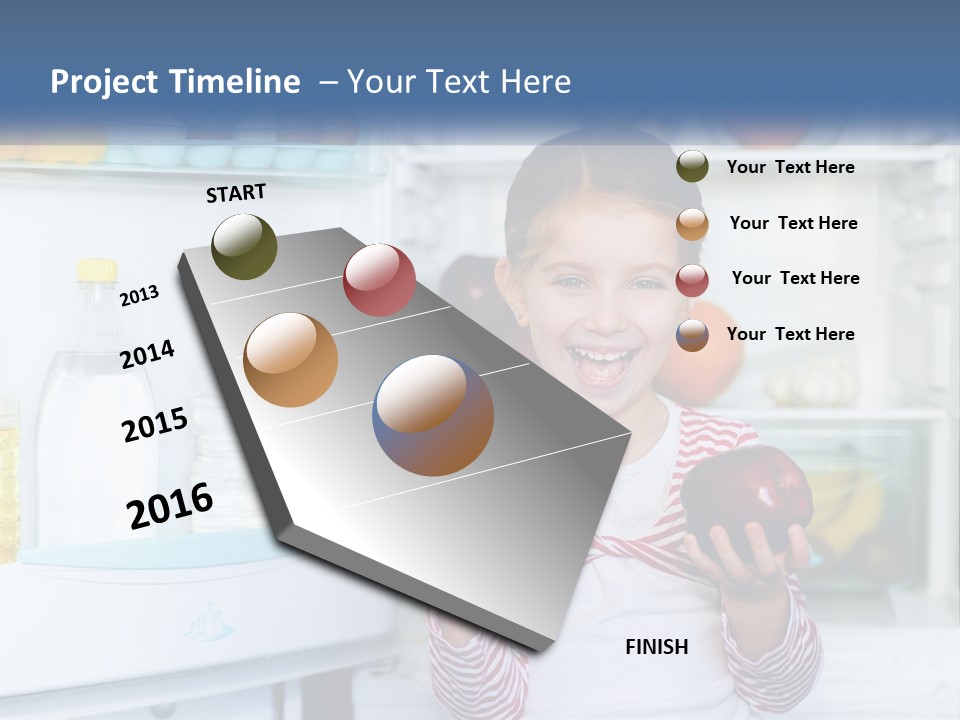 A Young Girl Holding Carrots In Front Of An Open Refrigerator PowerPoint Template