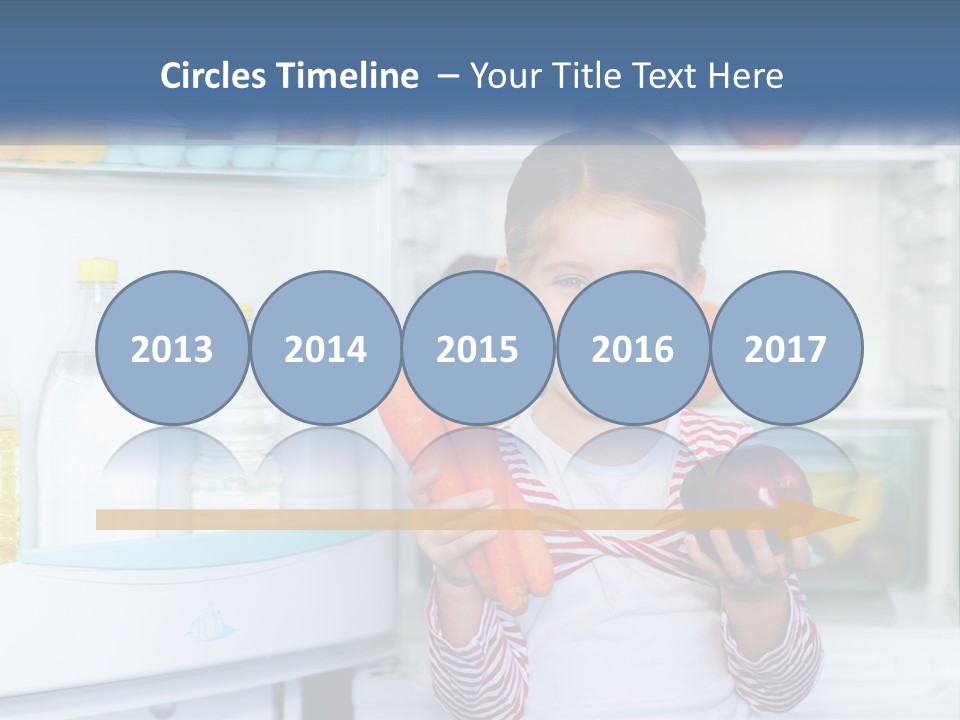 A Young Girl Holding Carrots In Front Of An Open Refrigerator PowerPoint Template