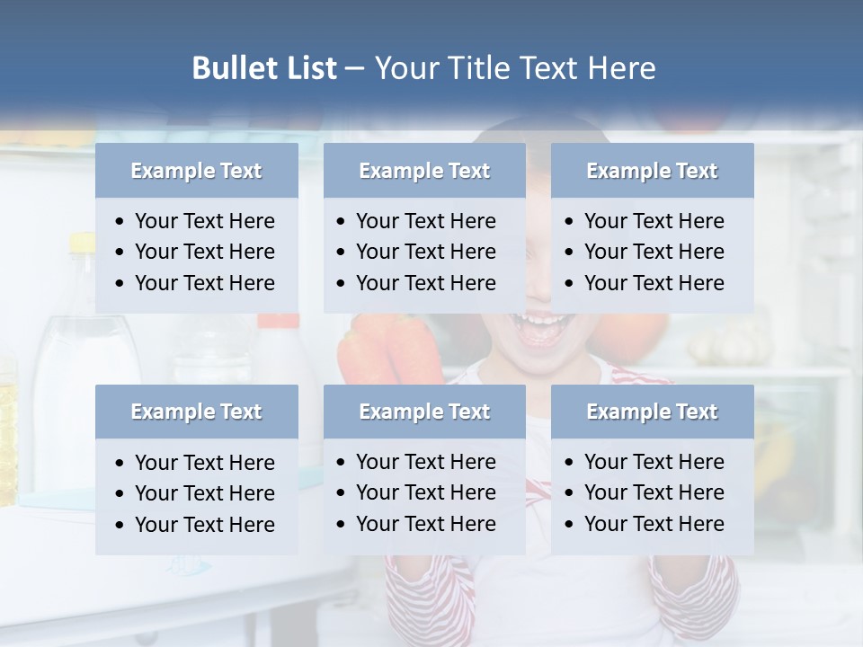 A Young Girl Holding Carrots In Front Of An Open Refrigerator PowerPoint Template