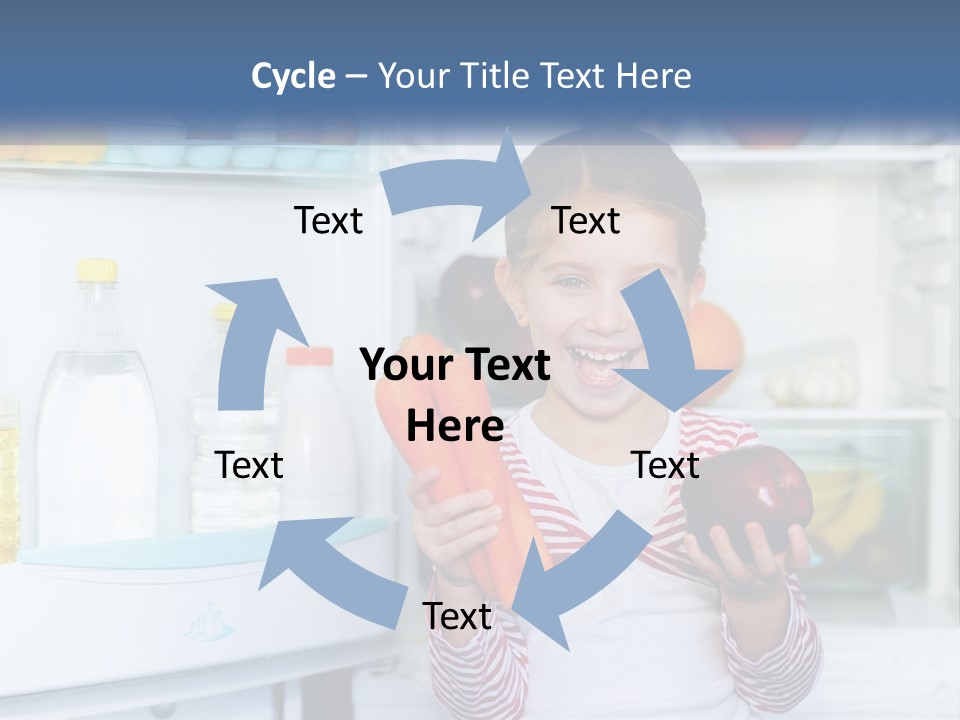 A Young Girl Holding Carrots In Front Of An Open Refrigerator PowerPoint Template