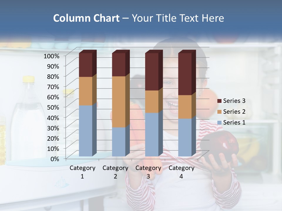 A Young Girl Holding Carrots In Front Of An Open Refrigerator PowerPoint Template