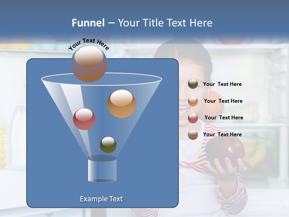 A Young Girl Holding Carrots In Front Of An Open Refrigerator PowerPoint Template