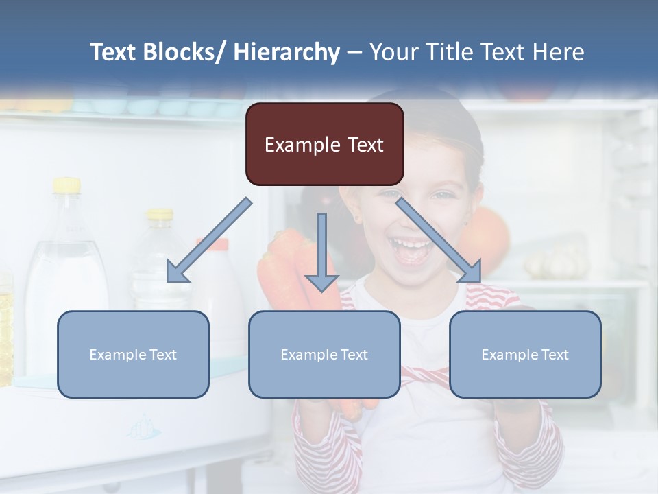 A Young Girl Holding Carrots In Front Of An Open Refrigerator PowerPoint Template