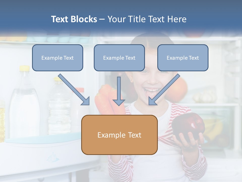 A Young Girl Holding Carrots In Front Of An Open Refrigerator PowerPoint Template