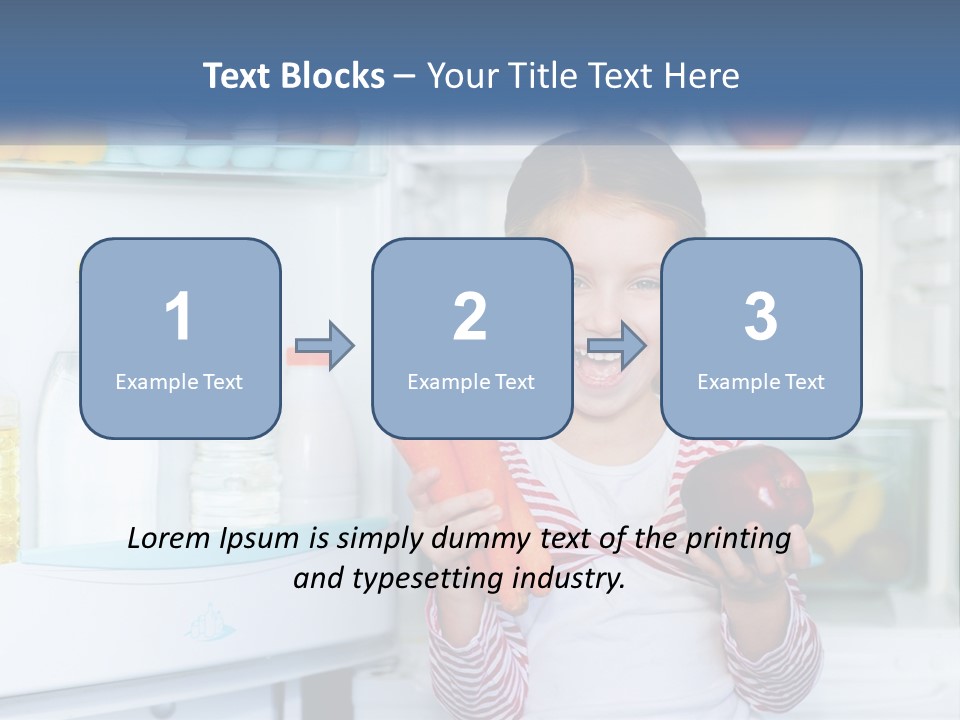 A Young Girl Holding Carrots In Front Of An Open Refrigerator PowerPoint Template