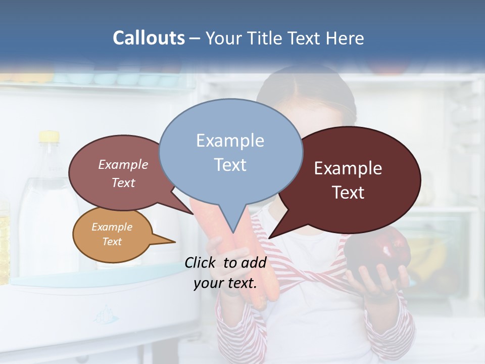 A Young Girl Holding Carrots In Front Of An Open Refrigerator PowerPoint Template