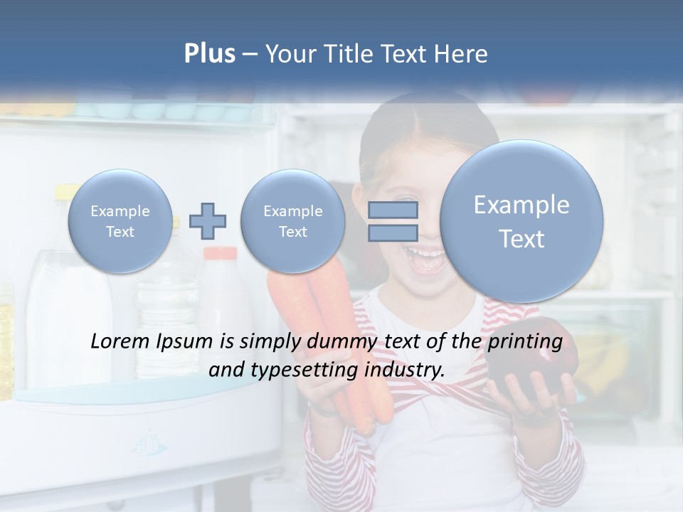 A Young Girl Holding Carrots In Front Of An Open Refrigerator PowerPoint Template