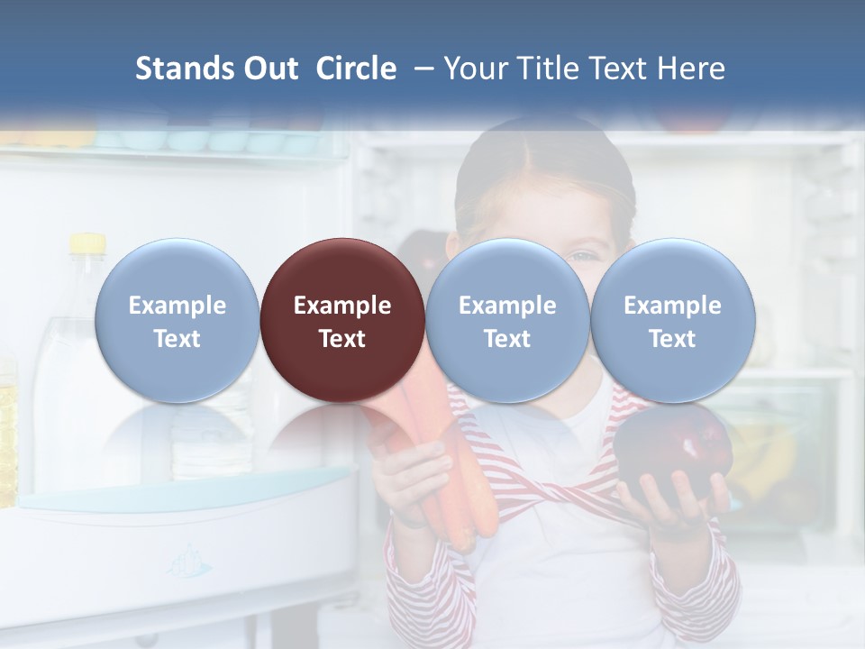 A Young Girl Holding Carrots In Front Of An Open Refrigerator PowerPoint Template