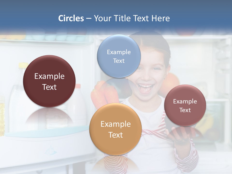 A Young Girl Holding Carrots In Front Of An Open Refrigerator PowerPoint Template