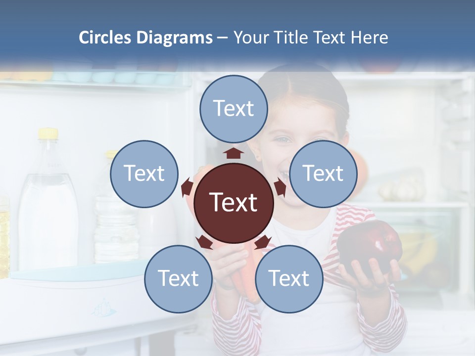 A Young Girl Holding Carrots In Front Of An Open Refrigerator PowerPoint Template