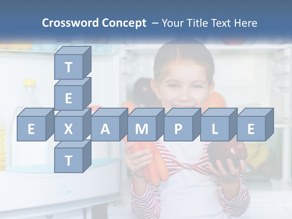 A Young Girl Holding Carrots In Front Of An Open Refrigerator PowerPoint Template