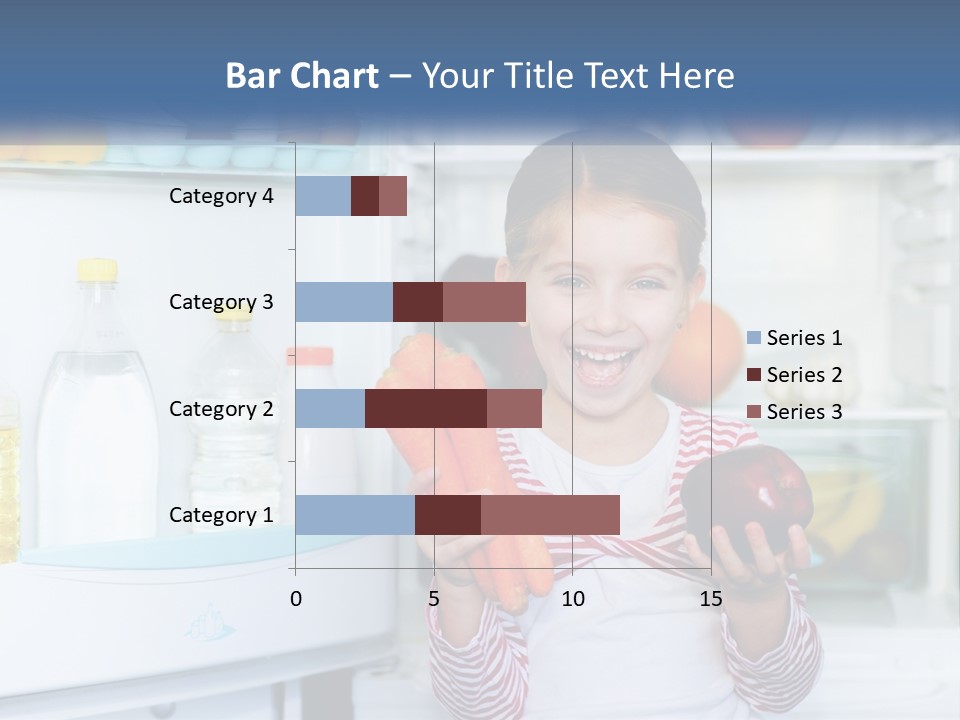 A Young Girl Holding Carrots In Front Of An Open Refrigerator PowerPoint Template