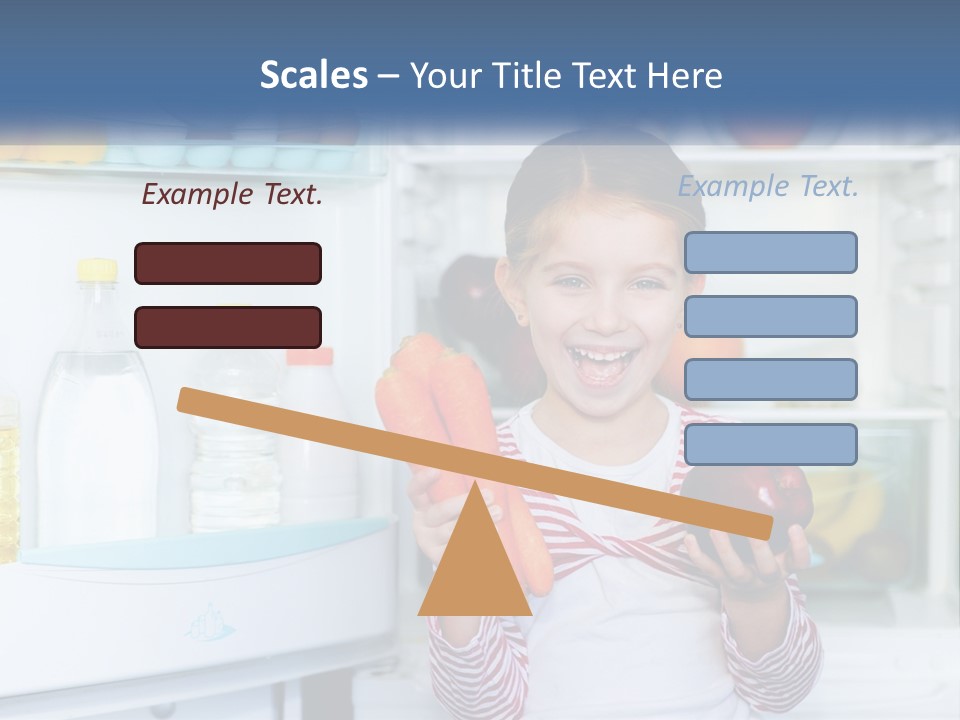 A Young Girl Holding Carrots In Front Of An Open Refrigerator PowerPoint Template