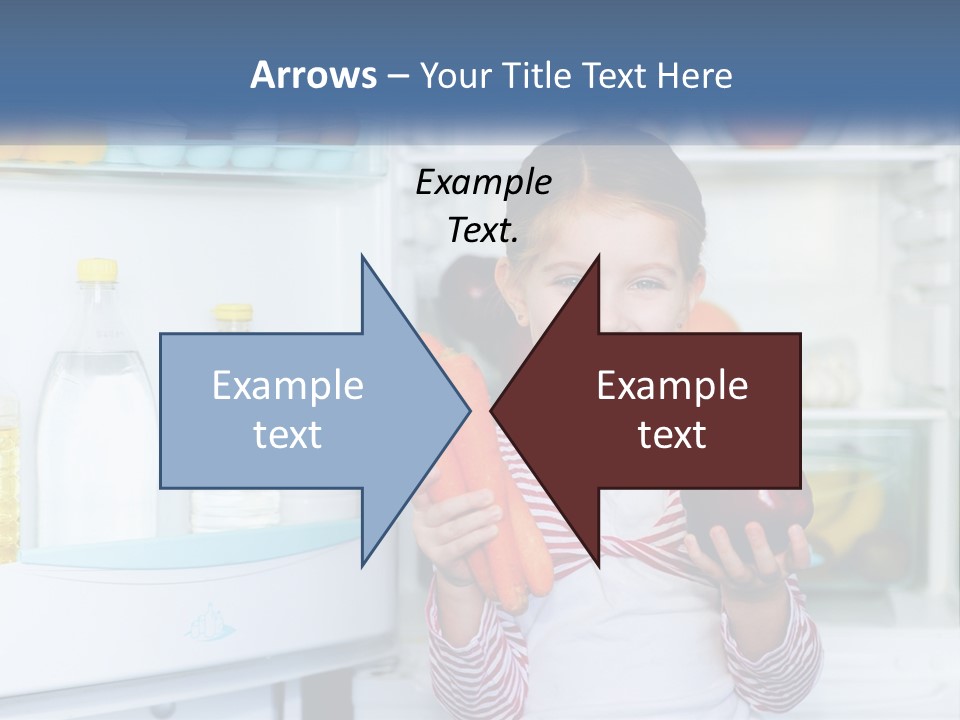 A Young Girl Holding Carrots In Front Of An Open Refrigerator PowerPoint Template