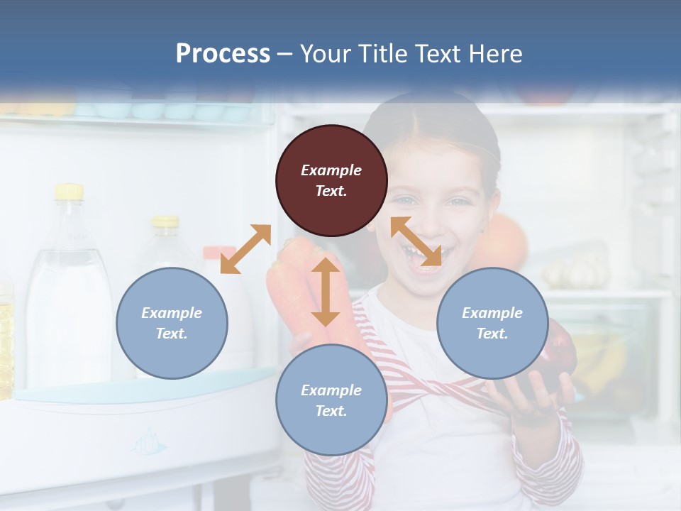 A Young Girl Holding Carrots In Front Of An Open Refrigerator PowerPoint Template