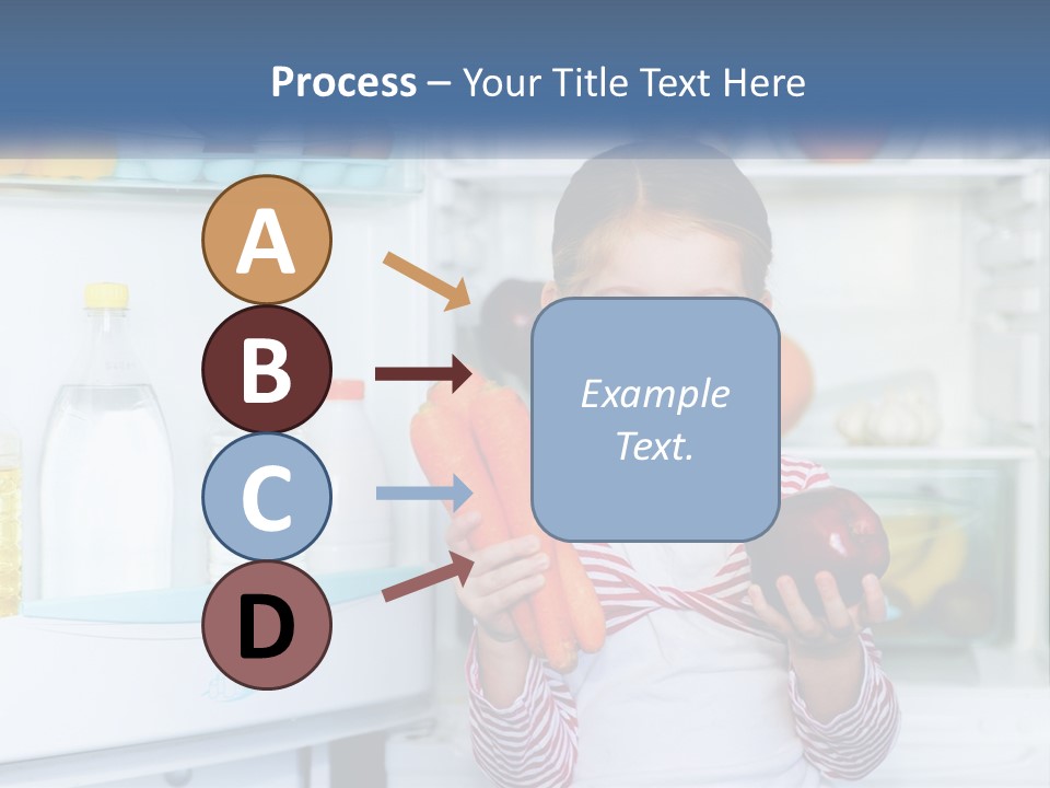 A Young Girl Holding Carrots In Front Of An Open Refrigerator PowerPoint Template