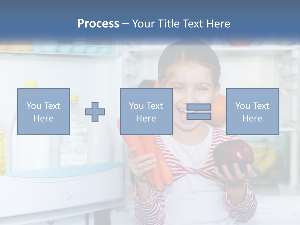 A Young Girl Holding Carrots In Front Of An Open Refrigerator PowerPoint Template