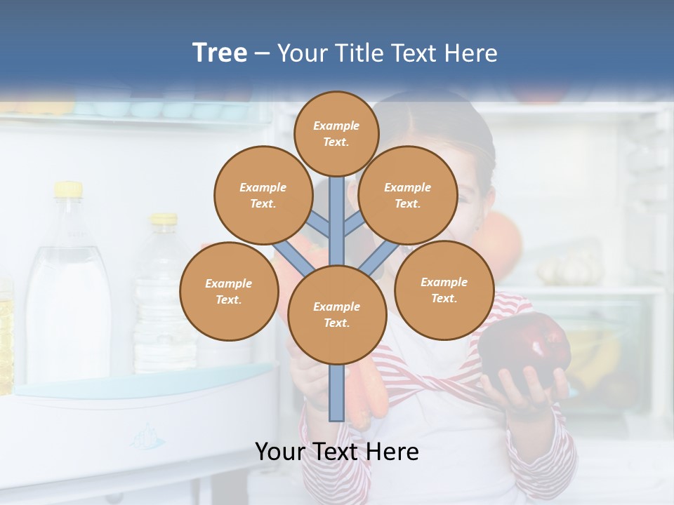 A Young Girl Holding Carrots In Front Of An Open Refrigerator PowerPoint Template