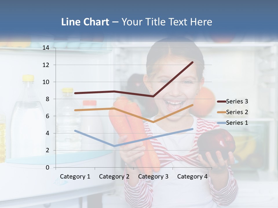 A Young Girl Holding Carrots In Front Of An Open Refrigerator PowerPoint Template