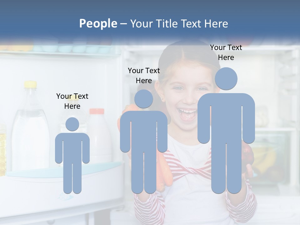 A Young Girl Holding Carrots In Front Of An Open Refrigerator PowerPoint Template