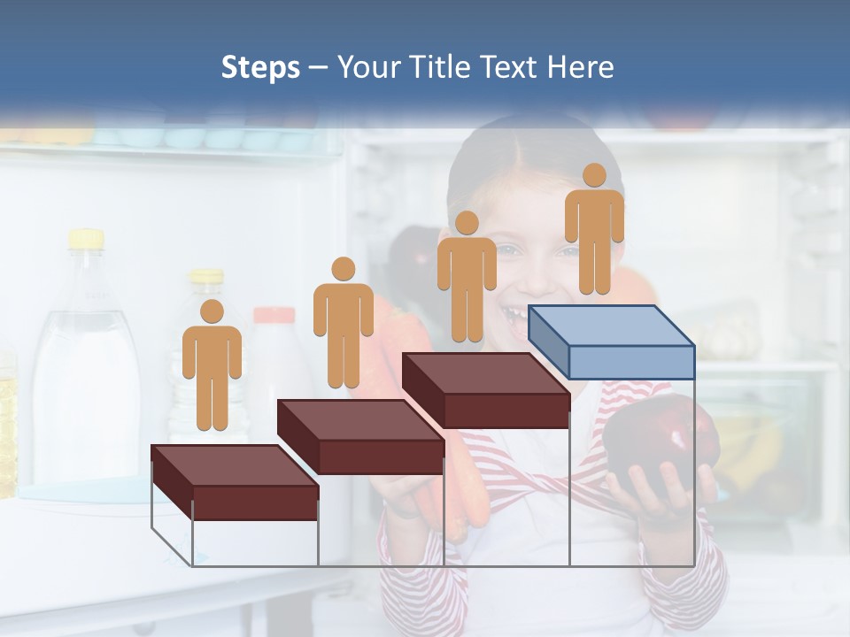 A Young Girl Holding Carrots In Front Of An Open Refrigerator PowerPoint Template