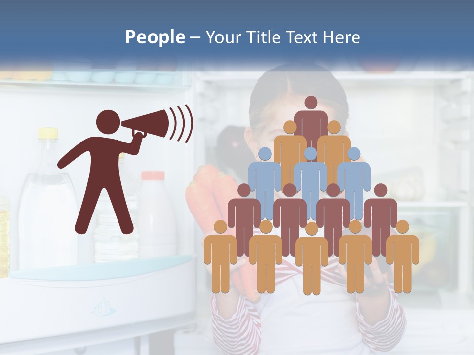 A Young Girl Holding Carrots In Front Of An Open Refrigerator PowerPoint Template