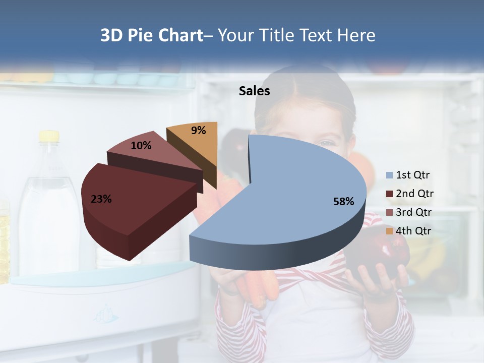 A Young Girl Holding Carrots In Front Of An Open Refrigerator PowerPoint Template