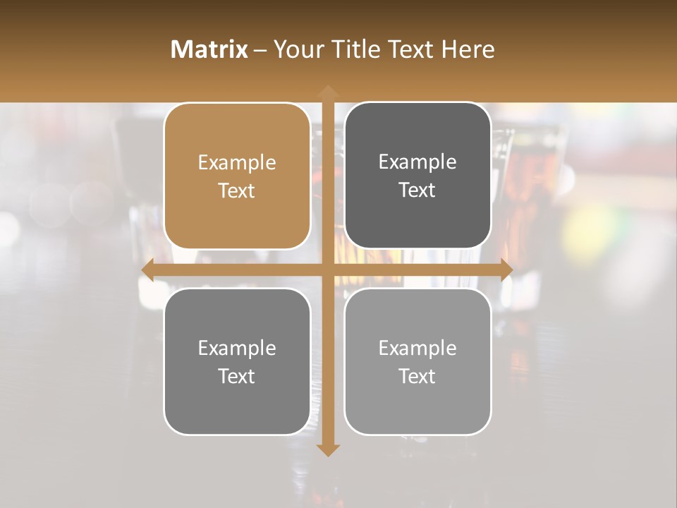 Two Glasses Of Alcohol On A Table With A Brown Background PowerPoint Template