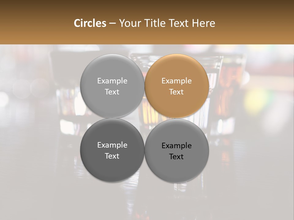 Two Glasses Of Alcohol On A Table With A Brown Background PowerPoint Template