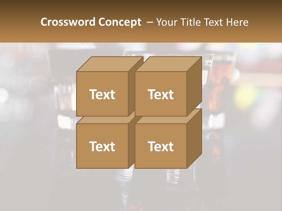 Two Glasses Of Alcohol On A Table With A Brown Background PowerPoint Template
