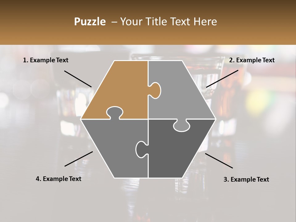 Two Glasses Of Alcohol On A Table With A Brown Background PowerPoint Template