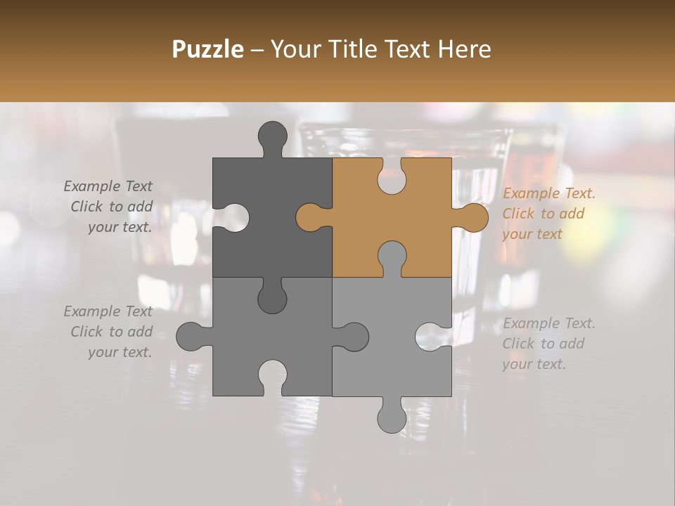 Two Glasses Of Alcohol On A Table With A Brown Background PowerPoint Template