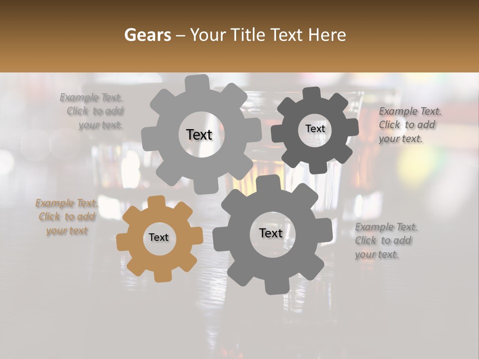 Two Glasses Of Alcohol On A Table With A Brown Background PowerPoint Template