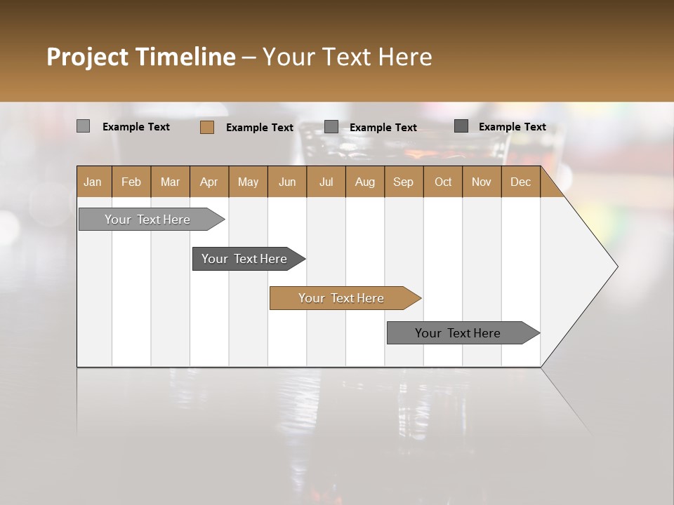 Two Glasses Of Alcohol On A Table With A Brown Background PowerPoint Template
