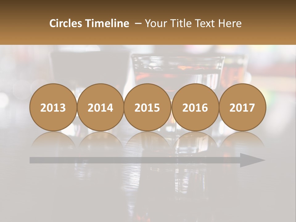 Two Glasses Of Alcohol On A Table With A Brown Background PowerPoint Template