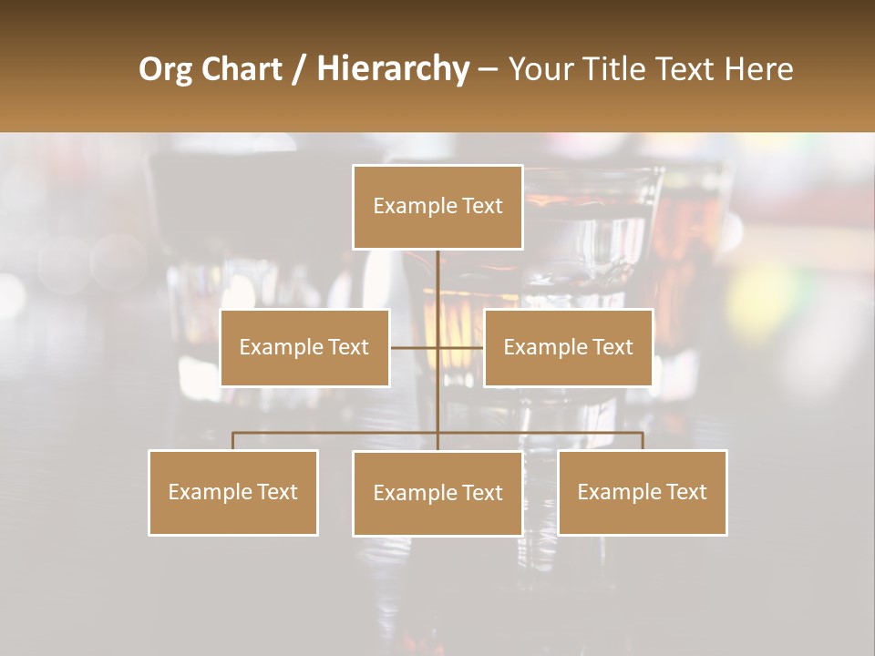 Two Glasses Of Alcohol On A Table With A Brown Background PowerPoint Template