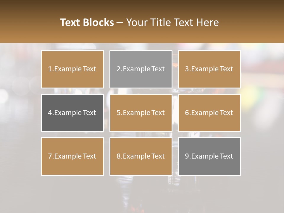 Two Glasses Of Alcohol On A Table With A Brown Background PowerPoint Template