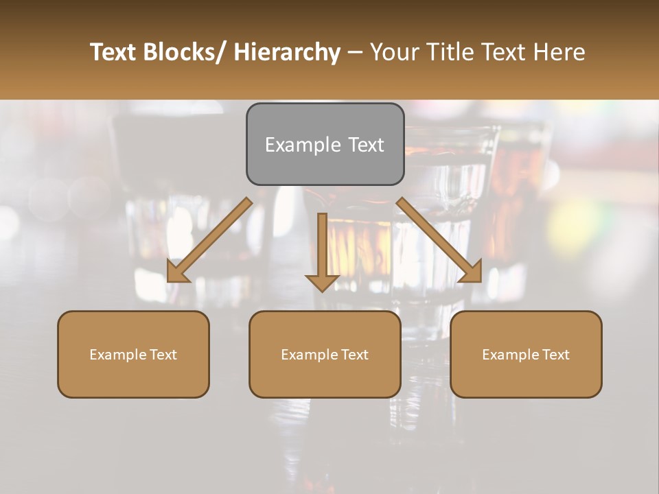 Two Glasses Of Alcohol On A Table With A Brown Background PowerPoint Template