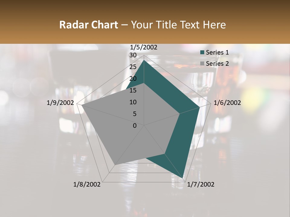 Two Glasses Of Alcohol On A Table With A Brown Background PowerPoint Template