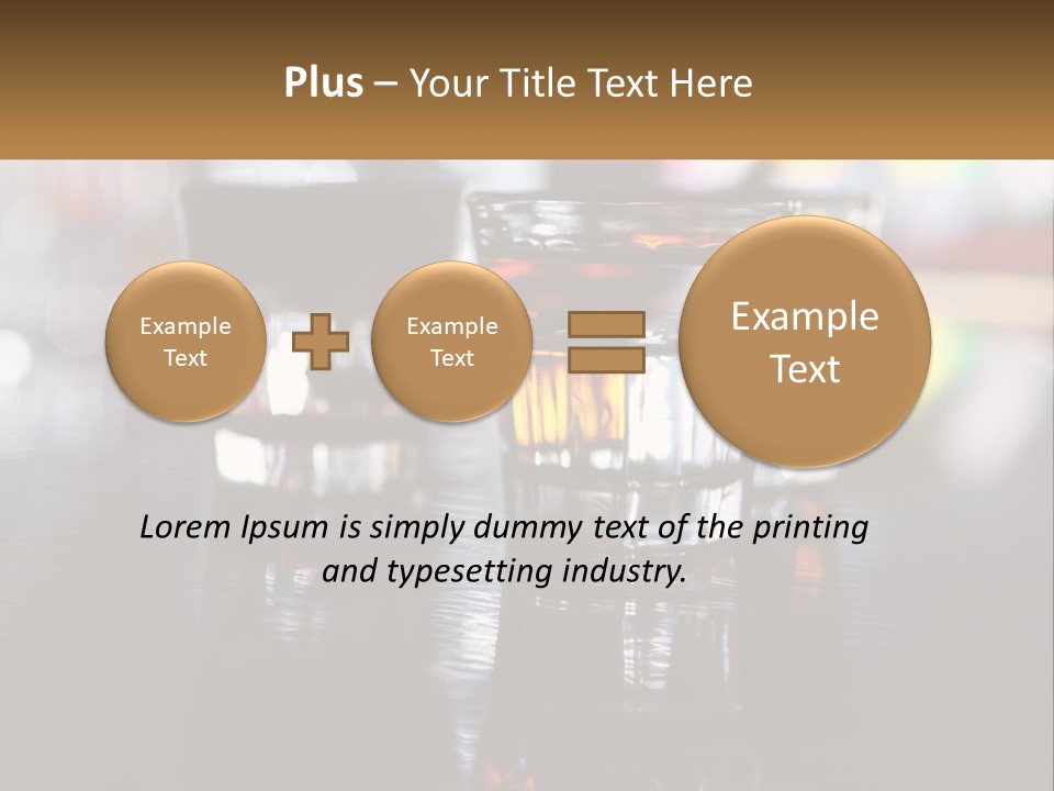 Two Glasses Of Alcohol On A Table With A Brown Background PowerPoint Template