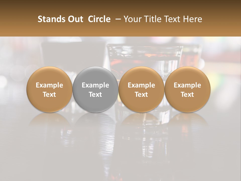 Two Glasses Of Alcohol On A Table With A Brown Background PowerPoint Template
