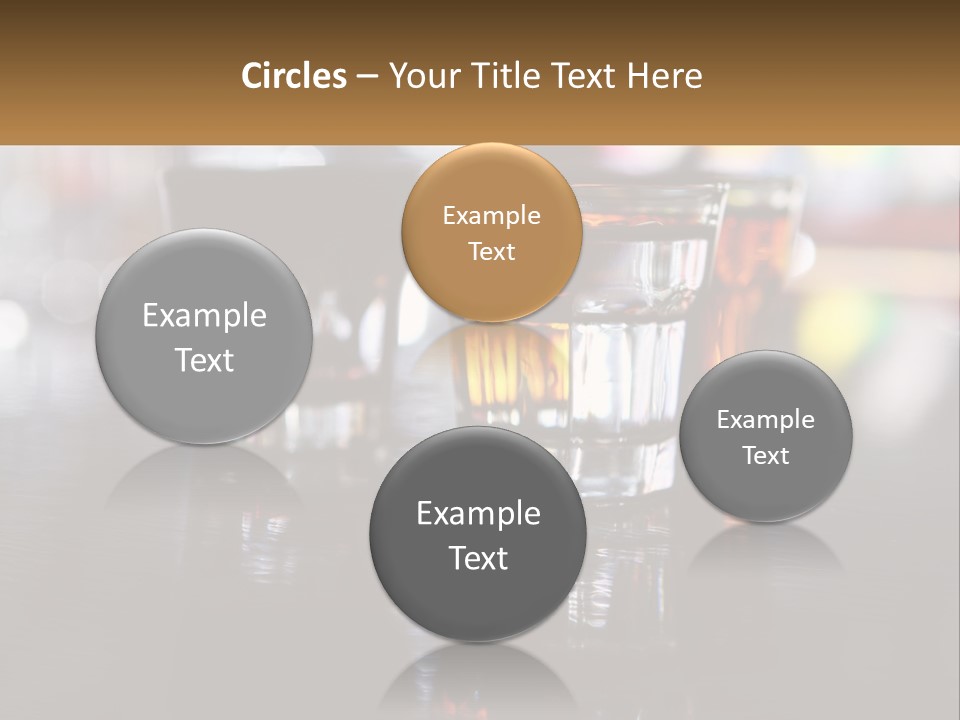 Two Glasses Of Alcohol On A Table With A Brown Background PowerPoint Template